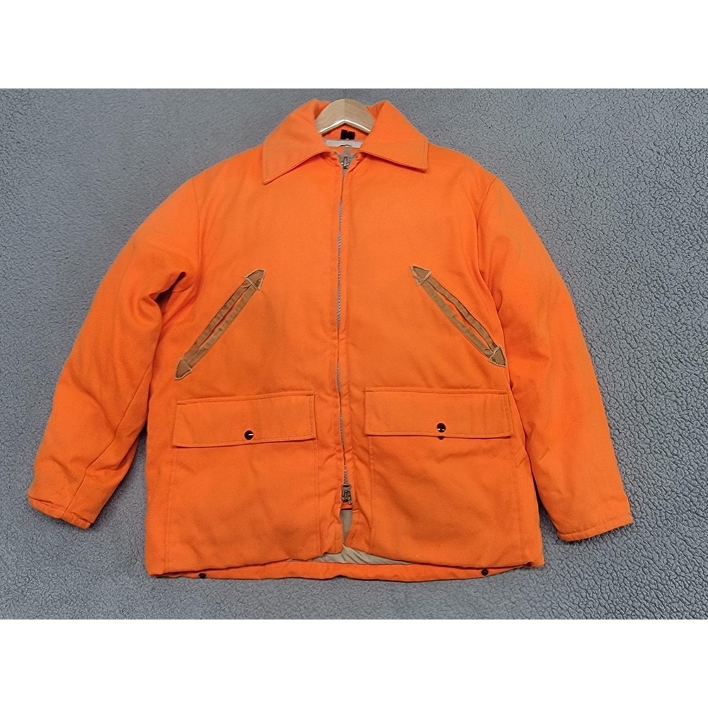 Vintage Woolrich Hunting Jacket Pants Mens Large‎ Blaze Orange Goose Down Puffer